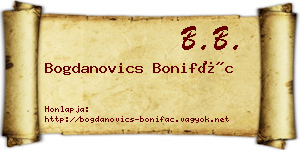 Bogdanovics Bonifác névjegykártya